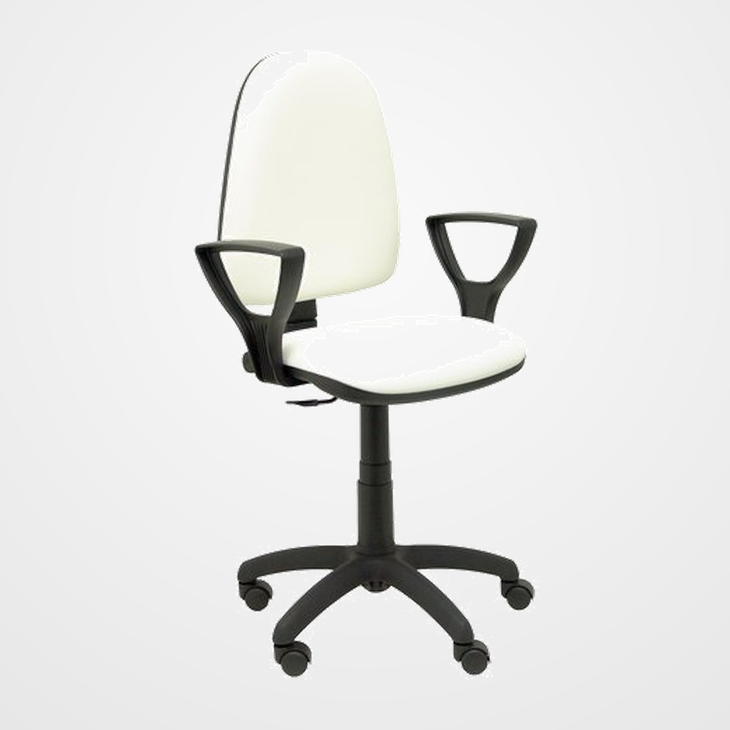 SILLA PIQUERAS Y CRESPO AYNA BRAZOS REGULABLES MECANISMO CONTACTO PERMANENTE CON REGULACION DE PROFUNDIDAD ASIENTO Y RESPALDO TAPIZADO SIMILPIEL BLANCO