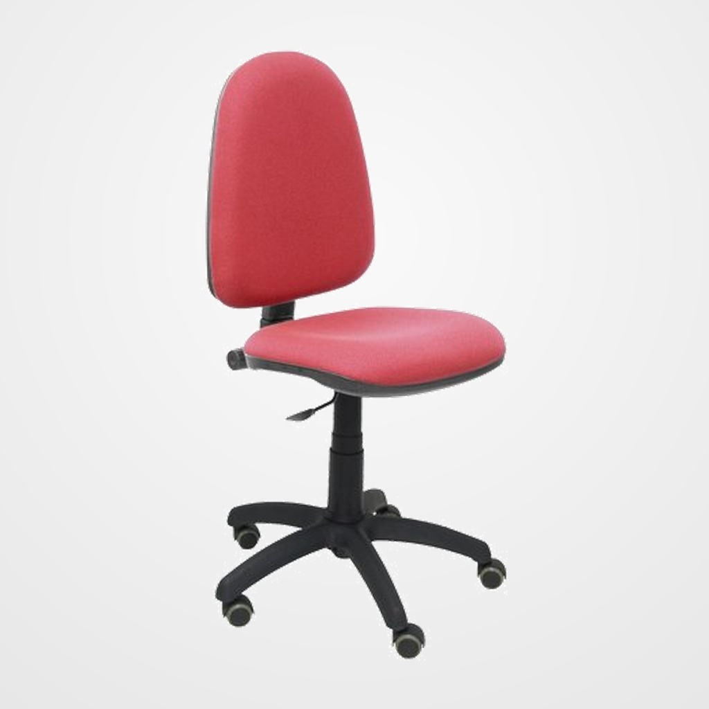 SILLA PIQUERAS Y CRESPO AYNA MECANISMO CONTACTO PERMANENTE RUEDAS de PARQUET ASIENTO Y RESPALDO TAPIZADO BALI GRANATE