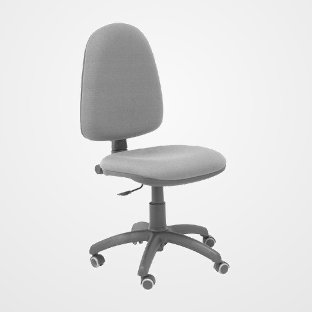 SILLA PIQUERAS Y CRESPO AYNA MECANISMO CONTACTO PERMANENTE RUEDAS de PARQUET ASIENTO Y RESPALDO TAPIZADO BALI GRIS OSCURO