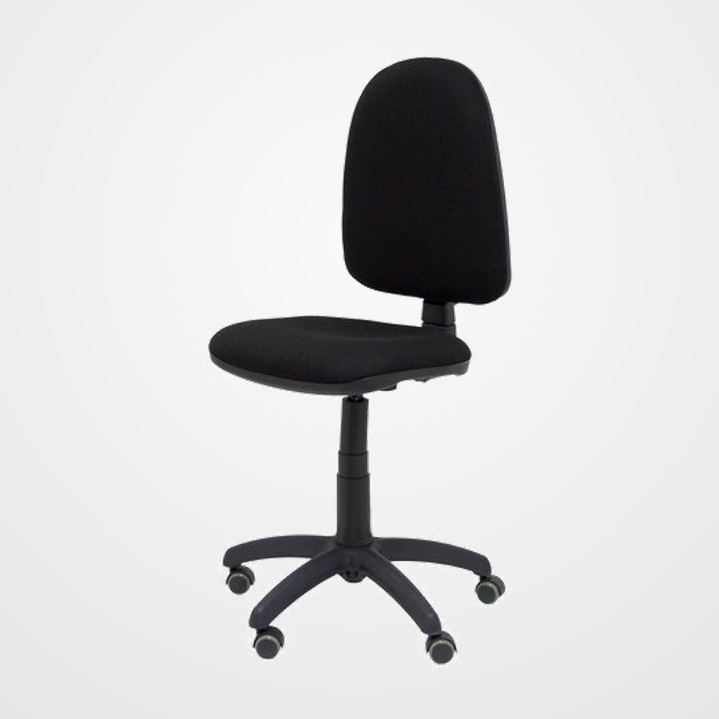 SILLA PIQUERAS Y CRESPO AYNA MECANISMO CONTACTO PERMANENTE RUEDAS de PARQUET ASIENTO Y RESPALDO TAPIZADO BALI NEGRO