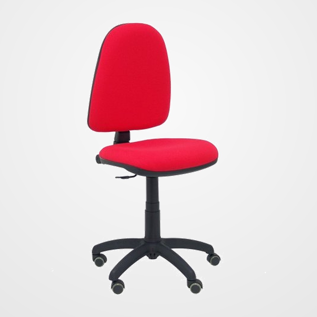 SILLA PIQUERAS Y CRESPO AYNA MECANISMO CONTACTO PERMANENTE RUEDAS de PARQUET ASIENTO Y RESPALDO TAPIZADO BALI ROJO