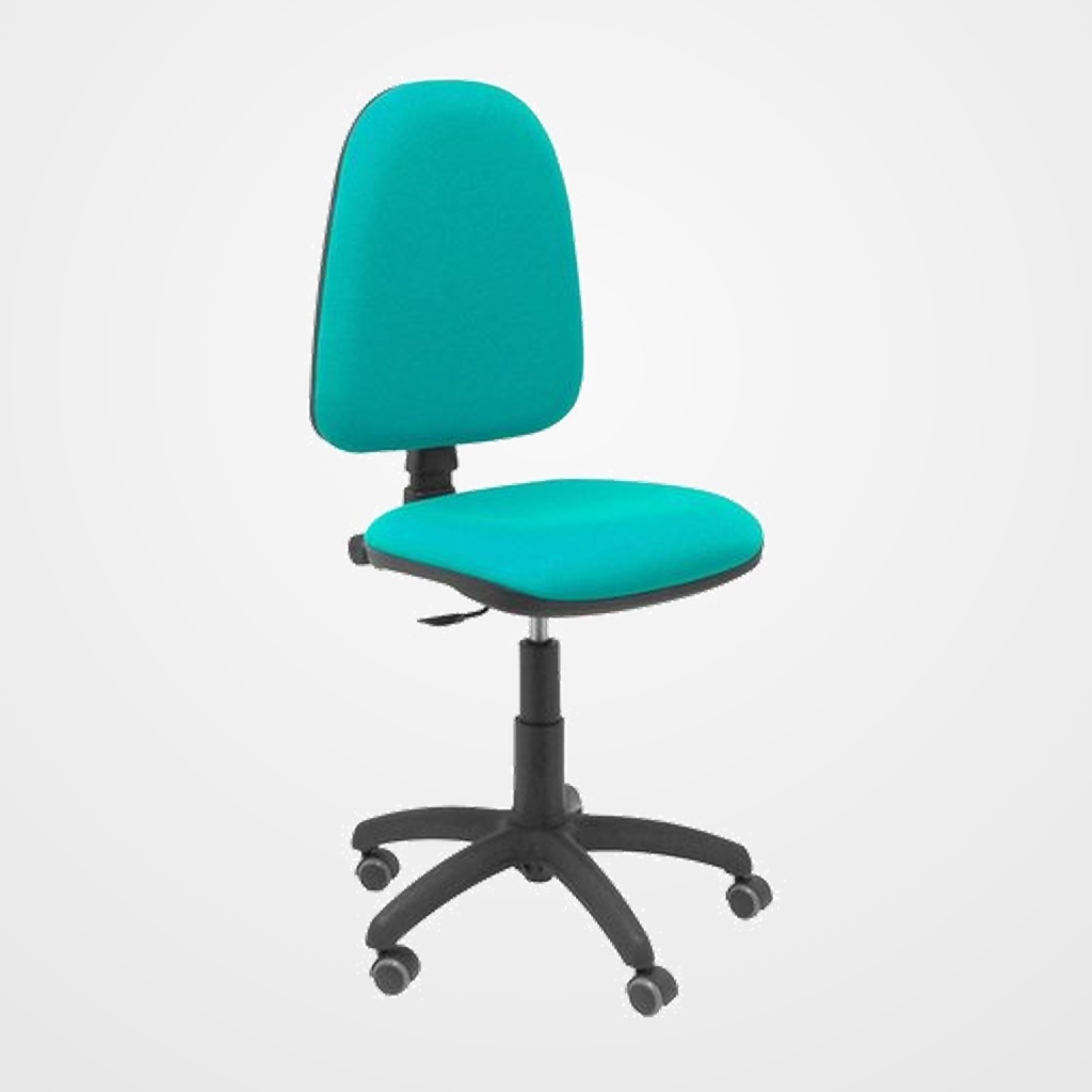 SILLA PIQUERAS Y CRESPO AYNA MECANISMO CONTACTO PERMANENTE RUEDAS de PARQUET ASIENTO Y RESPALDO TAPIZADO BALI VERDE TURQUESA