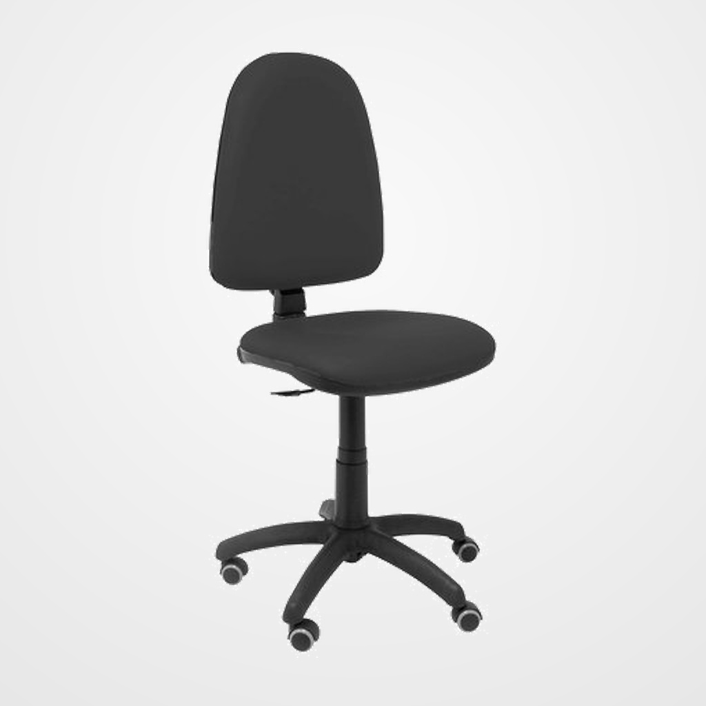 SILLA PIQUERAS Y CRESPO AYNA MECANISMO CONTACTO PERMANENTE RUEDAS de PARQUET ASIENTO Y RESPALDO TAPIZADO SIMILPIEL NEGRO
