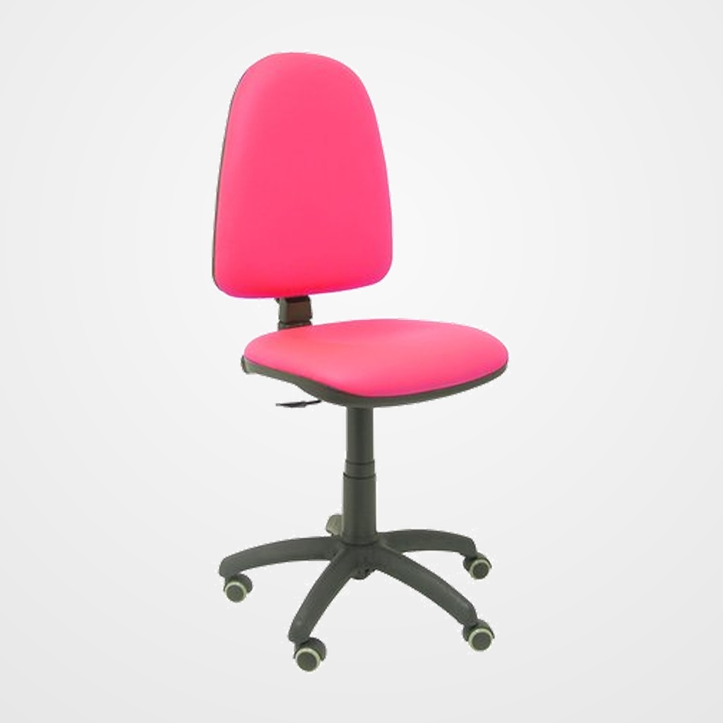 SILLA PIQUERAS Y CRESPO AYNA MECANISMO CONTACTO PERMANENTE RUEDAS de PARQUET ASIENTO Y RESPALDO TAPIZADO SIMILPIEL ROSA