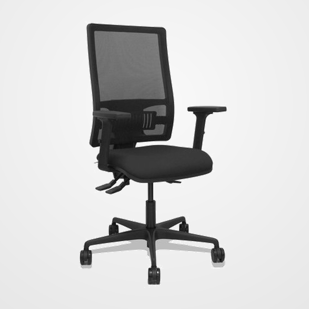 SILLA PIQUERAS Y CRESPO BORMATE ASINCRO BRAZOS 2D RUEDAS 65 MM  MALLA NEGRO Y ASIENTO BALI NEGRO