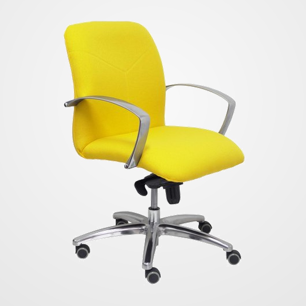 SILLA PIQUERAS Y CRESPO CAUDETE CONFIDENTE BRAZOS FIJOS MECANISMO BASCULANTE REGULABLE EN ALTURA ASIENTO Y RESPALDO TAPIZADO BALI AMARILLO