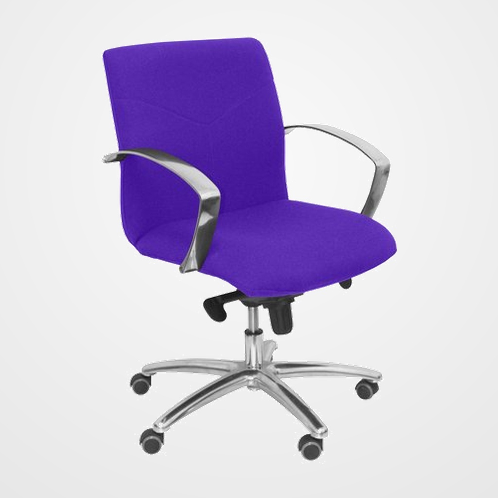 SILLA PIQUERAS Y CRESPO CAUDETE CONFIDENTE BRAZOS FIJOS MECANISMO BASCULANTE REGULABLE EN ALTURA ASIENTO Y RESPALDO TAPIZADO BALI LILA