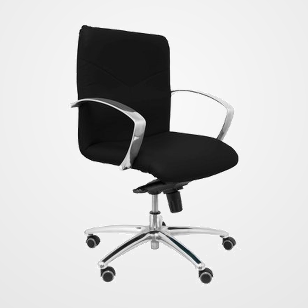 SILLA PIQUERAS Y CRESPO CAUDETE CONFIDENTE BRAZOS FIJOS MECANISMO BASCULANTE REGULABLE EN ALTURA ASIENTO Y RESPALDO TAPIZADO SIMILPIEL NEGRO