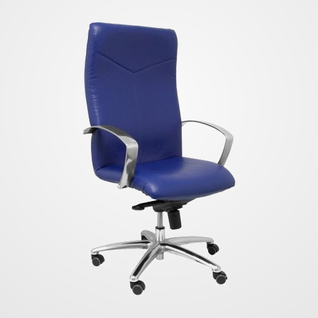SILLA PIQUERAS Y CRESPO CAUDETE DIRECCION BRAZOS FIJOS MECANISMO BASCULANTE REGULABLE EN ALTURA ASIENTO Y RESPALDO TAPIZADO SIMILPIEL AZUL