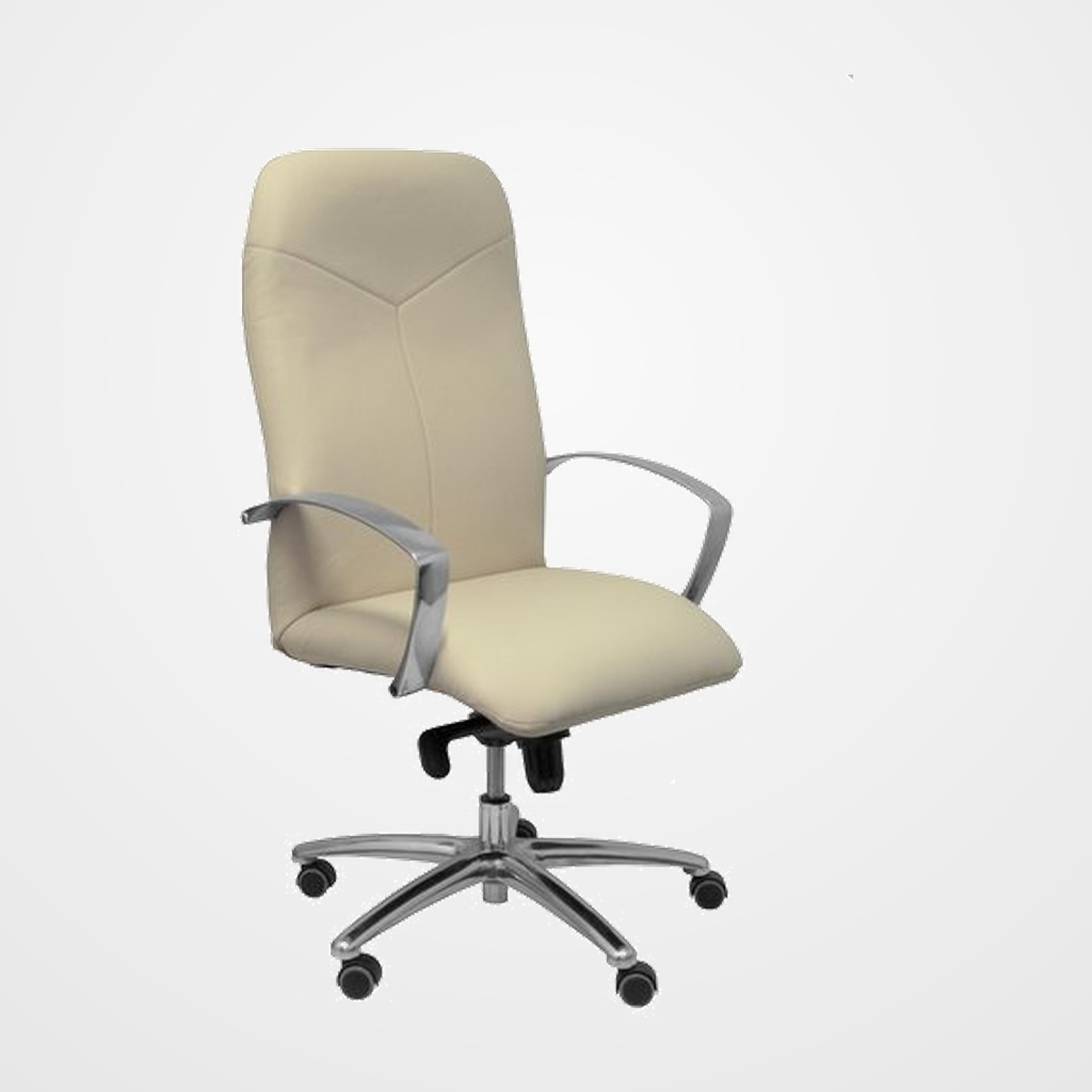 SILLA PIQUERAS Y CRESPO CAUDETE DIRECCION BRAZOS FIJOS MECANISMO BASCULANTE REGULABLE EN ALTURA ASIENTO Y RESPALDO TAPIZADO SIMILPIEL CREMA