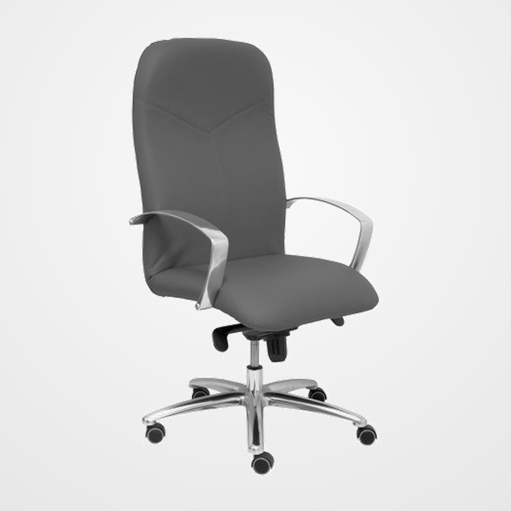 SILLA PIQUERAS Y CRESPO CAUDETE DIRECCION BRAZOS FIJOS MECANISMO BASCULANTE REGULABLE EN ALTURA ASIENTO Y RESPALDO TAPIZADO SIMILPIEL GRIS OSCURO