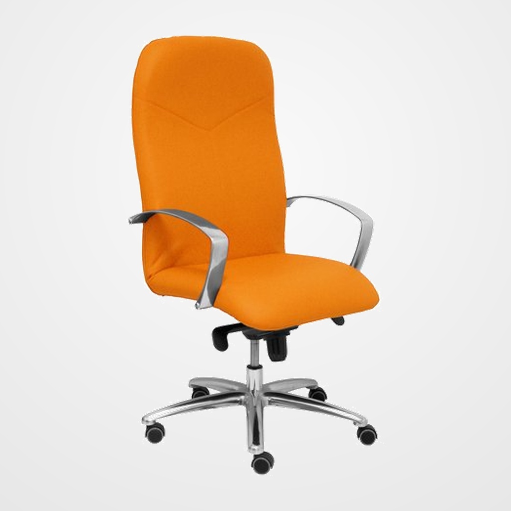 SILLA PIQUERAS Y CRESPO CAUDETE DIRECCION BRAZOS FIJOS MECANISMO BASCULANTE REGULABLE EN ALTURA ASIENTO Y RESPALDO TAPIZADO SIMILPIEL NARANJA