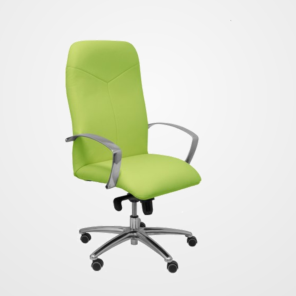 SILLA PIQUERAS Y CRESPO CAUDETE DIRECCION BRAZOS FIJOS MECANISMO BASCULANTE REGULABLE EN ALTURA ASIENTO Y RESPALDO TAPIZADO SIMILPIEL PISTACHO