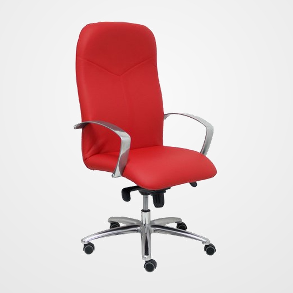 SILLA PIQUERAS Y CRESPO CAUDETE DIRECCION BRAZOS FIJOS MECANISMO BASCULANTE REGULABLE EN ALTURA ASIENTO Y RESPALDO TAPIZADO SIMILPIEL ROJO