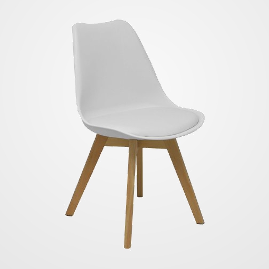 [24404974] SILLA PIQUERAS Y CRESPO DON RODRIGO 20 CONFIDENTE ERGONOMICA ESTRUCTURA MADERA HAYA ASIENTO Y RESPALDO EN PVC BLANCO PACK de 4