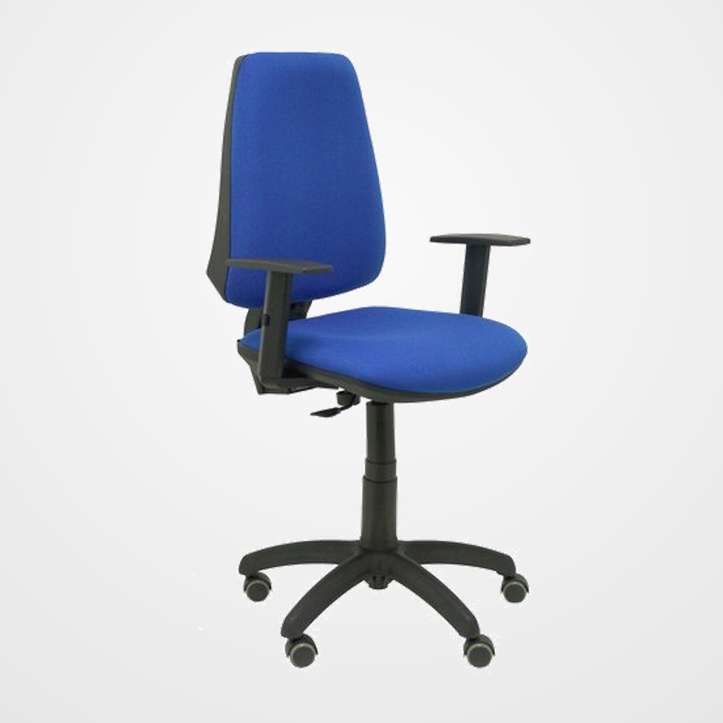 [24402928] SILLA PIQUERAS Y CRESPO ELCHE CP BRAZOS REGULABLES MECANISMO CONTACTO PERMANENTE REGULACION DE PROFUNDIDAD RUEDAS de PARQUET ASIENTO Y RESPALDO TAPIZADO BALI AZUL