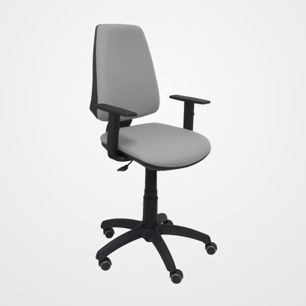 SILLA PIQUERAS Y CRESPO ELCHE CP BRAZOS REGULABLES MECANISMO CONTACTO PERMANENTE REGULACION DE PROFUNDIDAD RUEDAS de PARQUET ASIENTO Y RESPALDO TAPIZADO BALI GRIS CLARO