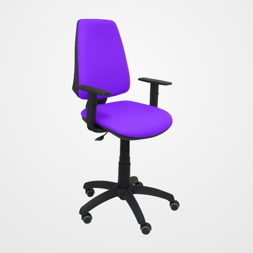 SILLA PIQUERAS Y CRESPO ELCHE CP BRAZOS REGULABLES MECANISMO CONTACTO PERMANENTE REGULACION DE PROFUNDIDAD RUEDAS de PARQUET ASIENTO Y RESPALDO TAPIZADO BALI LILA