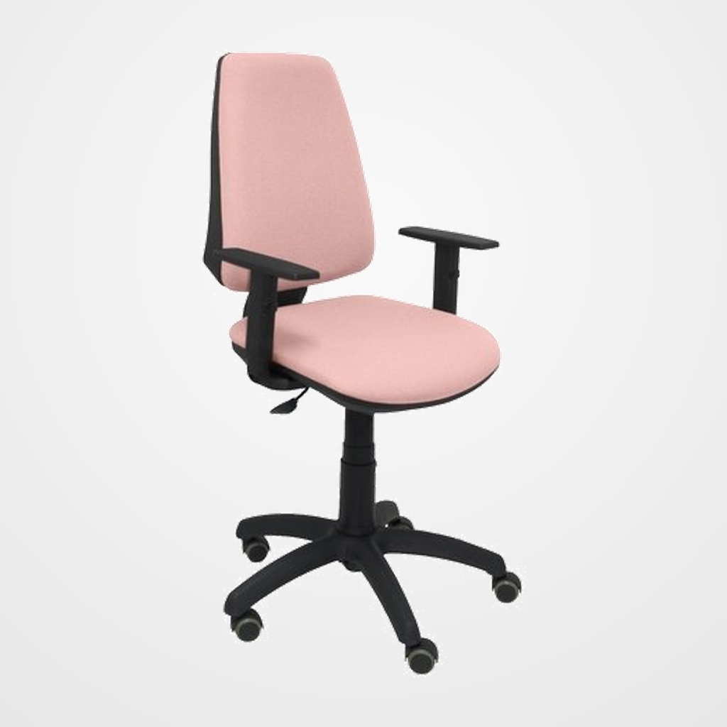 SILLA PIQUERAS Y CRESPO ELCHE CP BRAZOS REGULABLES MECANISMO CONTACTO PERMANENTE REGULACION DE PROFUNDIDAD RUEDAS de PARQUET ASIENTO Y RESPALDO TAPIZADO BALI ROSA PALIDO