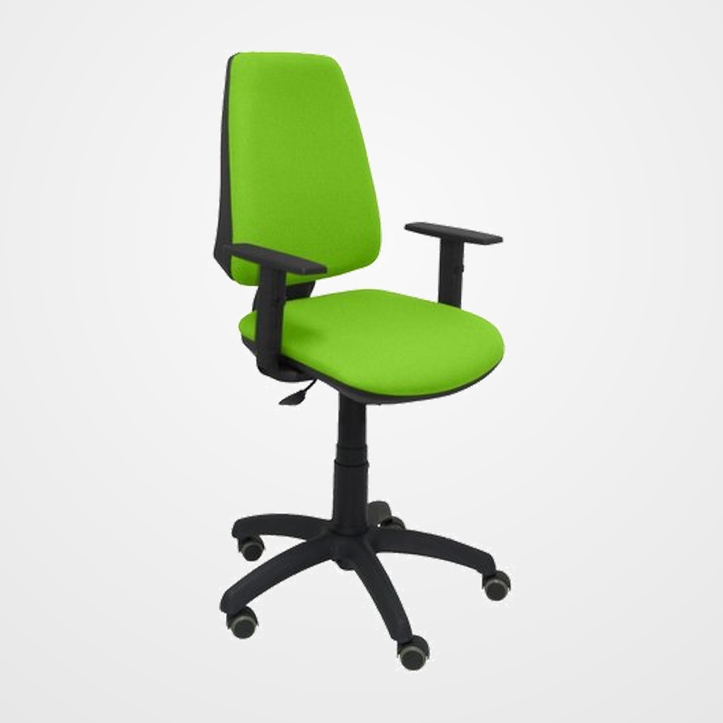 SILLA PIQUERAS Y CRESPO ELCHE CP BRAZOS REGULABLES MECANISMO CONTACTO PERMANENTE REGULACION DE PROFUNDIDAD RUEDAS de PARQUET ASIENTO Y RESPALDO TAPIZADO BALI VERDE PISTACHO