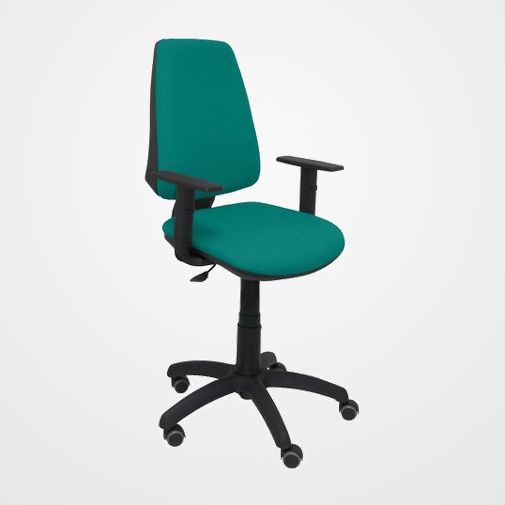 SILLA PIQUERAS Y CRESPO ELCHE CP BRAZOS REGULABLES MECANISMO CONTACTO PERMANENTE REGULACION DE PROFUNDIDAD RUEDAS de PARQUET ASIENTO Y RESPALDO TAPIZADO BALI VERDE TURQUESA