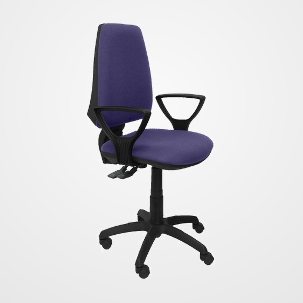 SILLA PIQUERAS Y CRESPO ELCHE S BRAZOS FIJOS MECANISMO SINCRO de DOBLE MANETA GRAN CONFORTABILIDAD REGULABLE EN ALTURA RUEDAS de NYLON ASIENTO Y RESPALDO TAPIZADO BALI AZUL CLARO