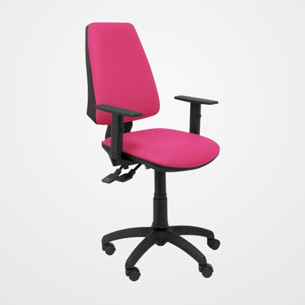 SILLA PIQUERAS Y CRESPO ELCHE S BRAZOS REGULABLES MECANISMO SINCRO de DOBLE MANETA GRAN CONFORTABILIDAD REGULABLE EN ALTURA ASIENTO Y RESPALDO TAPIZADO SIMILPIEL ROSA