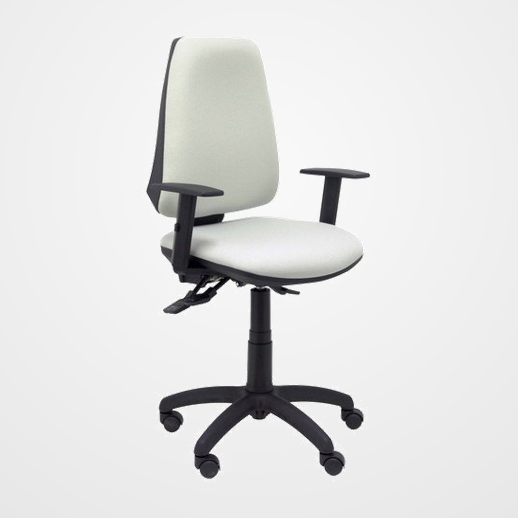 SILLA PIQUERAS Y CRESPO ELCHE S BRAZOS REGULABLES MECANISMO SINCRO de DOBLE MANETA GRAN CONFORTABILIDAD REGULABLE EN ALTURA RUEDAS de NYLON ASIENTO Y RESPALDO TAPIZADO BALI GRIS CLARO