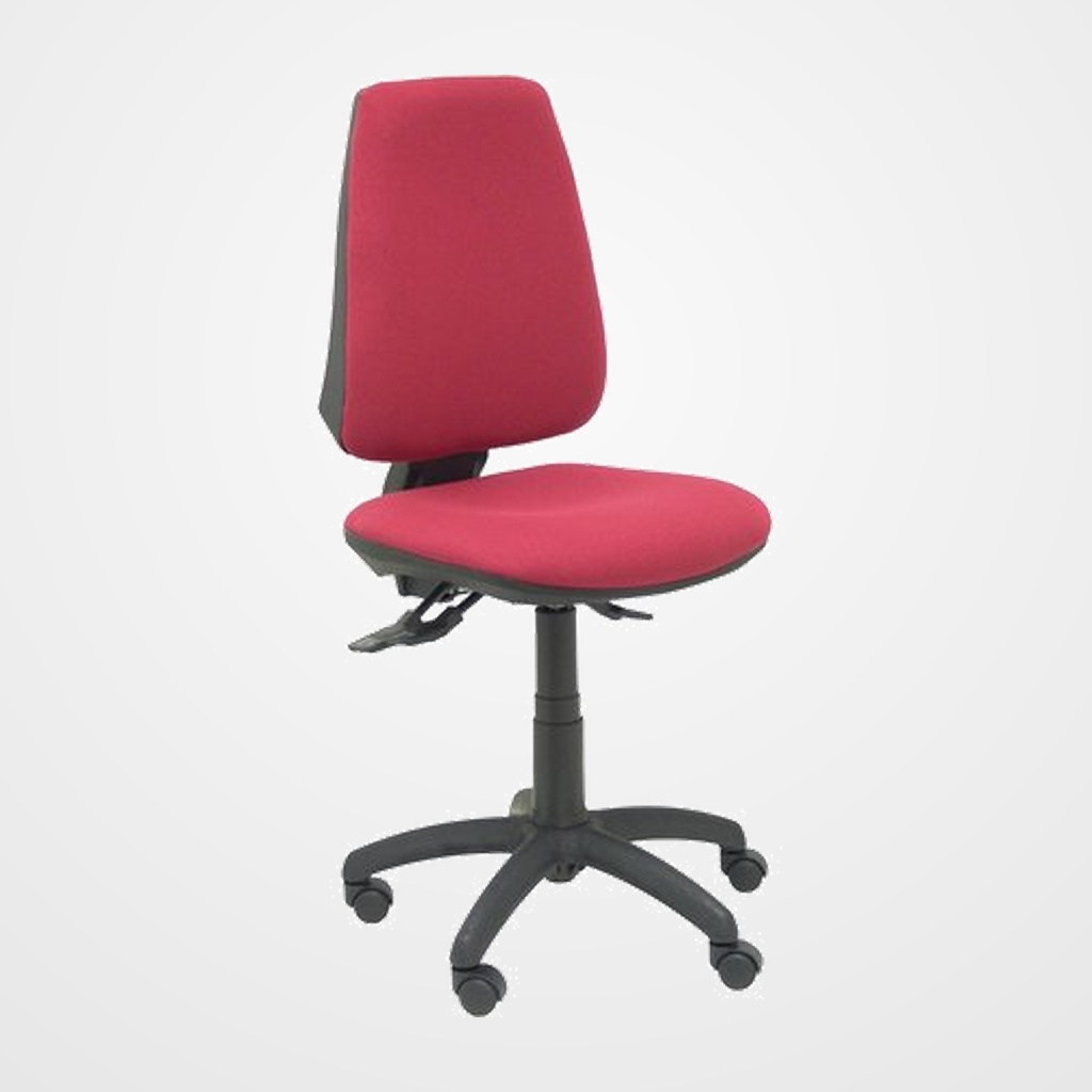 SILLA PIQUERAS Y CRESPO ELCHE S MECANISMO SINCRO de DOBLE MANETA GRAN CONFORTABILIDAD REGULABLE EN ALTURA RUEDAS de NYLON ASIENTO Y RESPALDO TAPIZADO BALI GRANATE