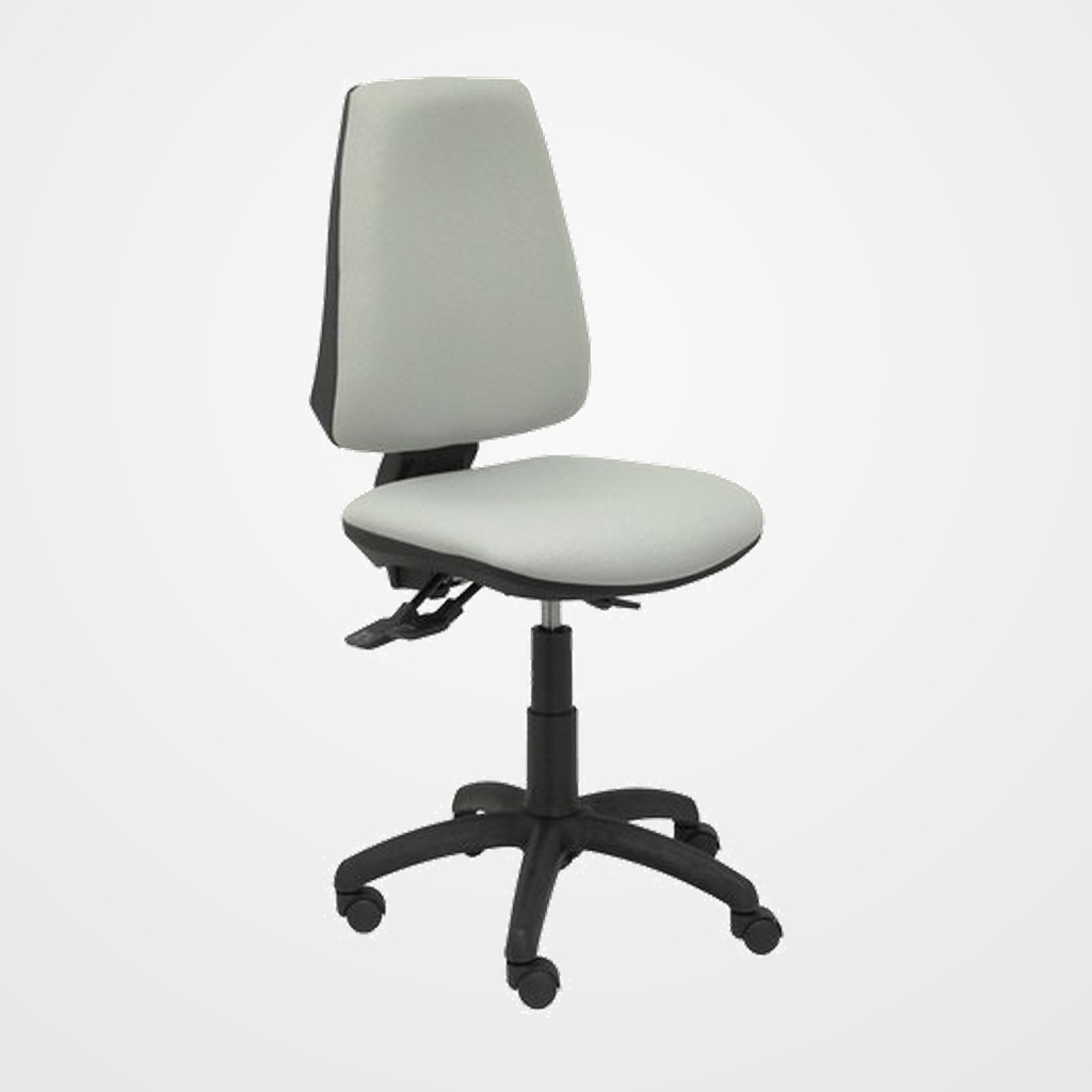 SILLA PIQUERAS Y CRESPO ELCHE S MECANISMO SINCRO de DOBLE MANETA GRAN CONFORTABILIDAD REGULABLE EN ALTURA RUEDAS de NYLON ASIENTO Y RESPALDO TAPIZADO BALI GRIS CLARO