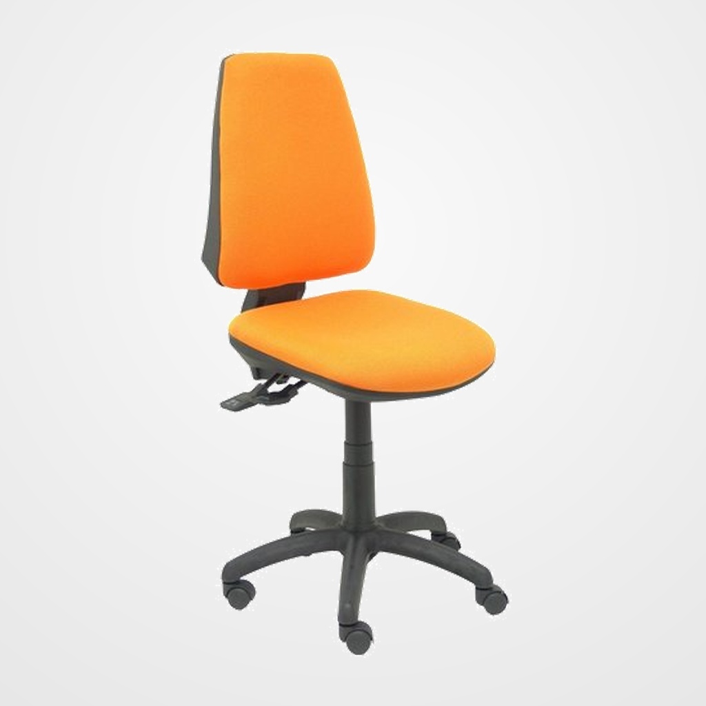 SILLA PIQUERAS Y CRESPO ELCHE S MECANISMO SINCRO de DOBLE MANETA GRAN CONFORTABILIDAD REGULABLE EN ALTURA RUEDAS de NYLON ASIENTO Y RESPALDO TAPIZADO BALI NARANJA