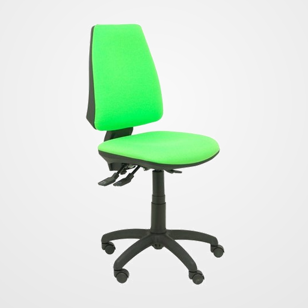 SILLA PIQUERAS Y CRESPO ELCHE S MECANISMO SINCRO de DOBLE MANETA GRAN CONFORTABILIDAD REGULABLE EN ALTURA RUEDAS de NYLON ASIENTO Y RESPALDO TAPIZADO BALI VERDE PISTACHO