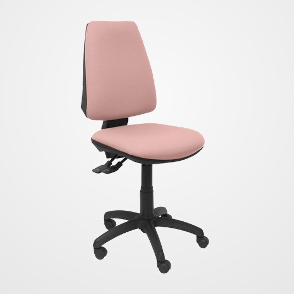 SILLA PIQUERAS Y CRESPO ELCHE S MECANISMO SINCRO de DOBLE MANETA GRAN CONFORTABILIDAD REGULABLE EN ALTURA RUEDAS de NYLON ASIENTO Y RESPALDO TAPIZADO ROSA PALIDO
