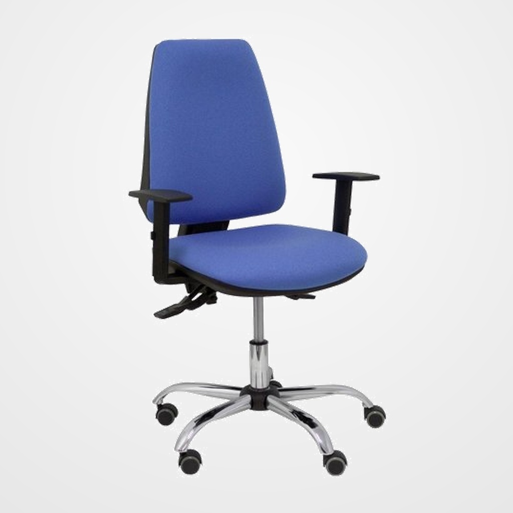 SILLA PIQUERAS Y CRESPO ELCHE S 24 HORAS MECANISMO ASINCRO 3 PALANCAS Y ALTURA AJUSTABLES GRAN CONFORTABILIDAD ASIENTO Y RESPALDO TAPIZADO BALI AZUL CLARO
