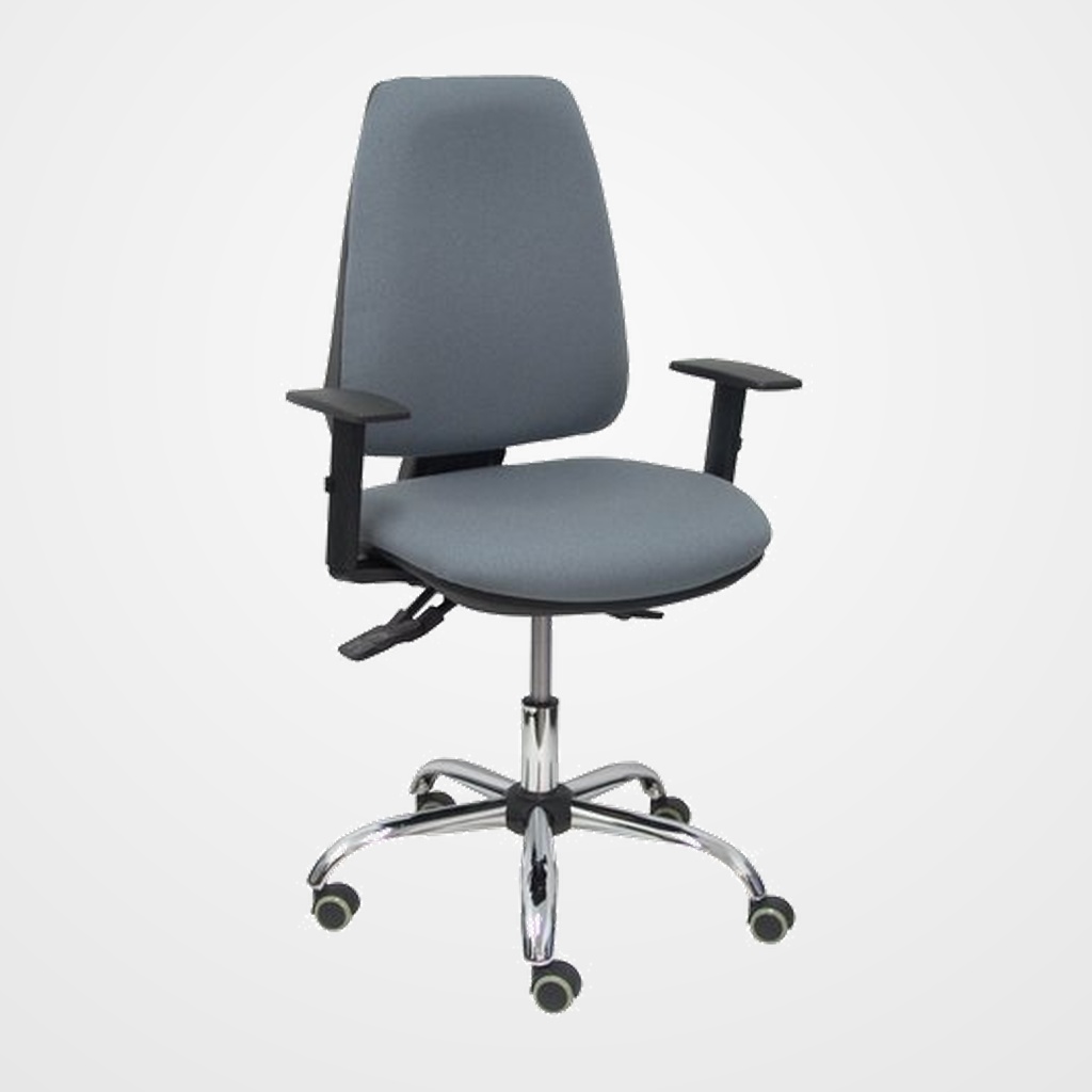 SILLA PIQUERAS Y CRESPO ELCHE S 24 HORAS MECANISMO ASINCRO 3 PALANCAS Y ALTURA AJUSTABLES GRAN CONFORTABILIDAD ASIENTO Y RESPALDO TAPIZADO BALI GRIS MEDIO