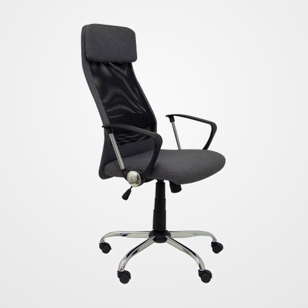 SILLA PIQUERAS Y CRESPO ESTERAS DIRECCION BRAZOS FIJOS MECANISMO BASCULANTE CON REGULADOR DE TENSION GIRATORIA 360º MALLA TRANSPIRABLE CABECERO ASIENTO Y RESPALDO TAPIZADO GRIS