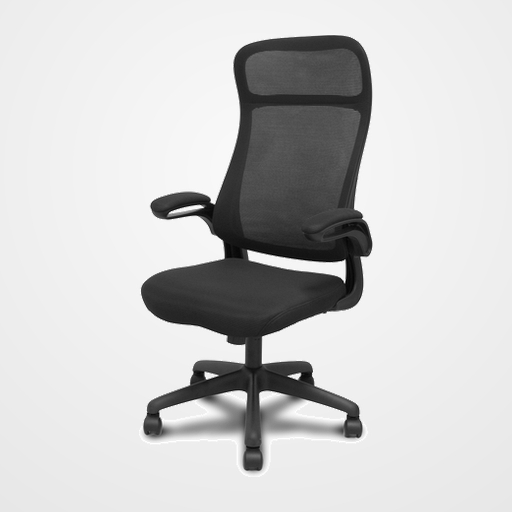 SILLA PIQUERAS Y CRESPO FOROL OPTI524 BRAZOS ABATIBLES MECANISMO BASCULANTE RESPALDO  MALLA Y ASIENTO TAPIZADO EN  TELA NEGRO