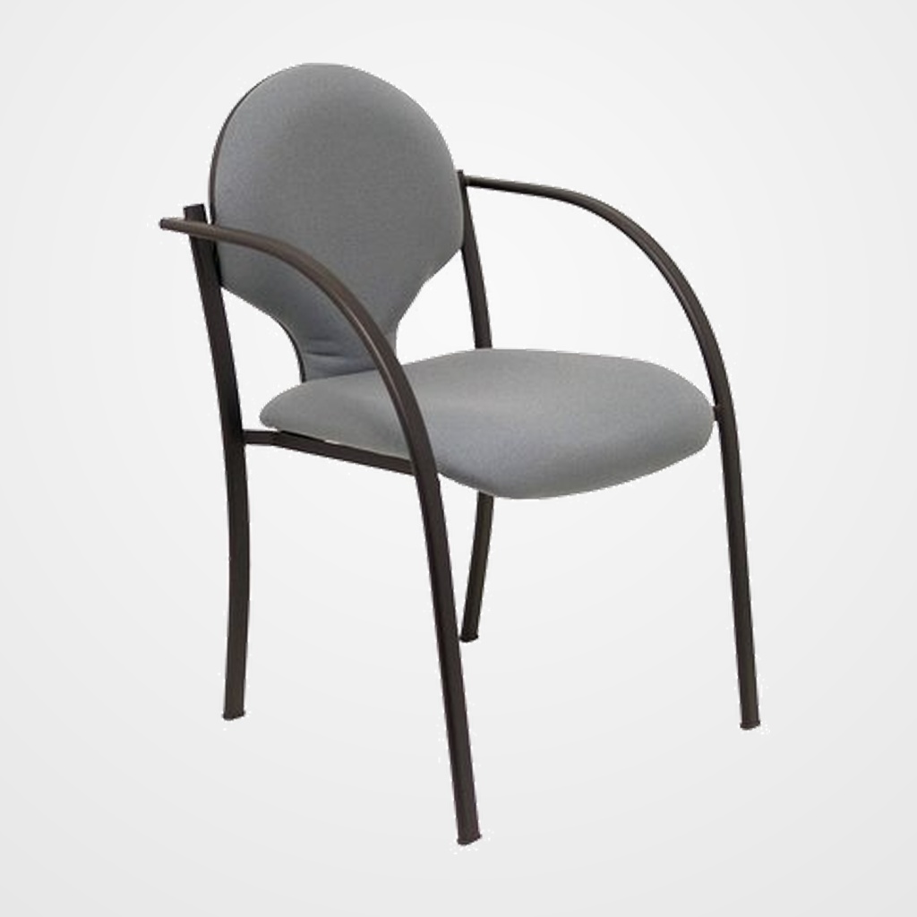 SILLA PIQUERAS Y CRESPO HELLIN CONFIDENTE ERGONOMICA CON BRAZOS FIJOS APILABLE ESTRUCTURA NEGRA ASIENTO Y RESPALDO TAPIZADOS BALI GRIS PACK de 2