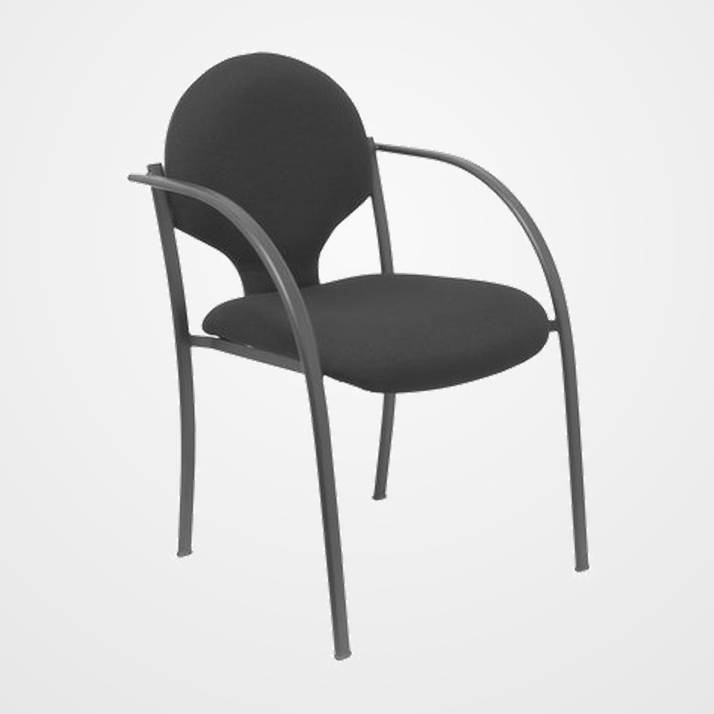 SILLA PIQUERAS Y CRESPO HELLIN CONFIDENTE ERGONOMICA CON BRAZOS FIJOS APILABLE ESTRUCTURA NEGRA ASIENTO Y RESPALDO TAPIZADOS BALI NEGRO PACK de 2