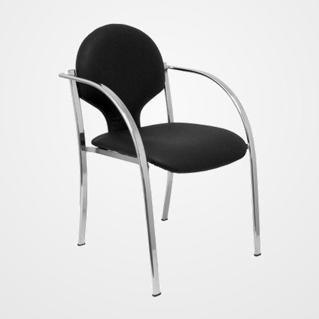 SILLA PIQUERAS Y CRESPO HELLIN CONFIDENTE ERGONOMICA CON BRAZOS FIJOS APILABLE ESTRUCTURA NEGRA ASIENTO Y RESPALDO TAPIZADOS SIMILPIEL NEGRO PACK de 2
