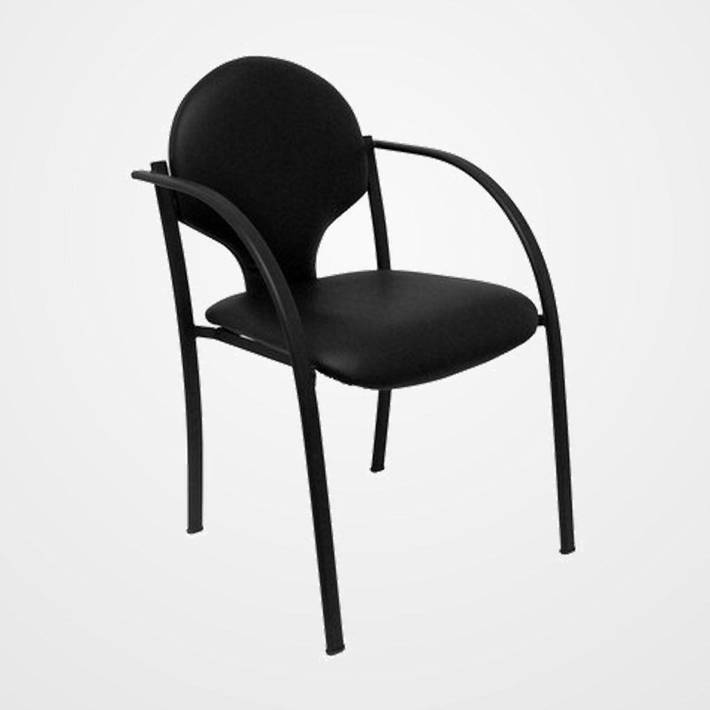 SILLA PIQUERAS Y CRESPO HELLIN CONFIDENTE ERGONOMICA CON BRAZOS FIJOS APILABLE ESTRUCTURA NEGRA ASIENTO Y RESPALDO TAPIZADOS SIMILPIEL NEGRO PACK de 2