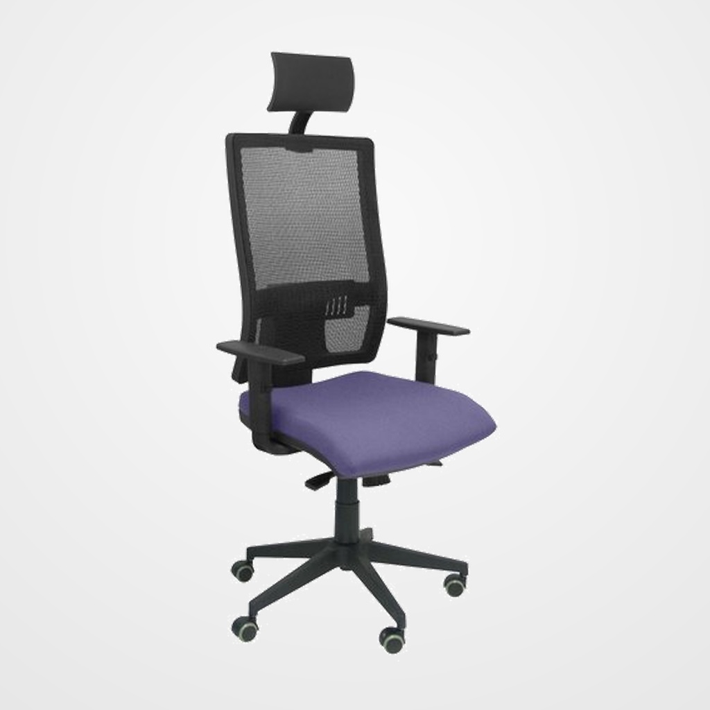 SILLA PIQUERAS Y CRESPO HORNA BRAZOS REGULABLES CABECERO INCLUIDO MECANISMO SINCRO APOYO LUMBAR RESPALDO MALLA TRANSPIRABLE Y ASIENTO TAPIZADO BALI AZUL
