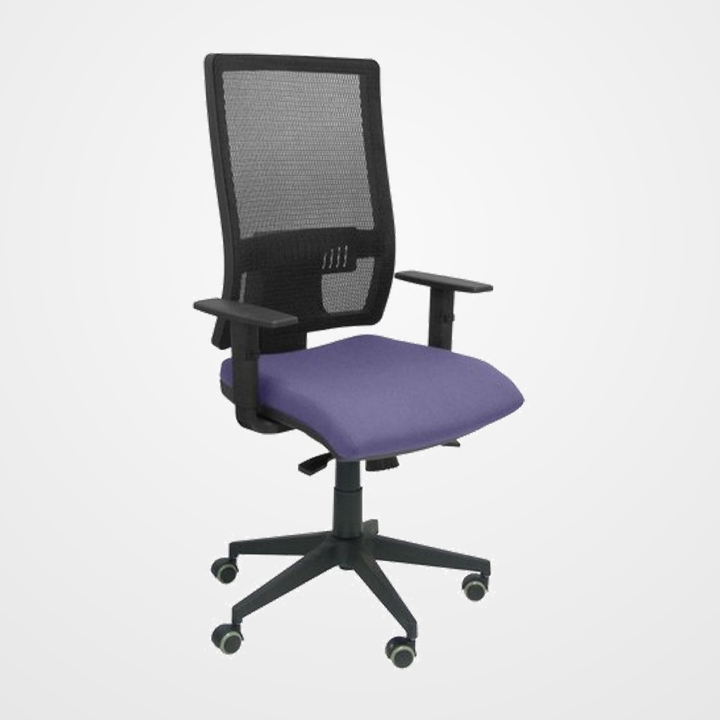 SILLA PIQUERAS Y CRESPO HORNA BRAZOS REGULABLES MECANISMO SINCRO APOYO LUMBAR RESPALDO MALLA TRANSPIRABLE Y ASIENTO TAPIZADO BALI AZUL CLARO