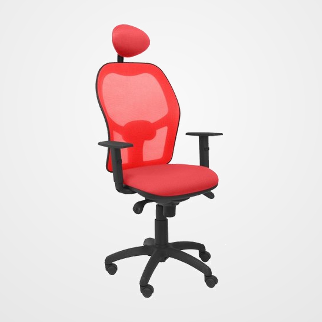 SILLA PIQUERAS Y CRESPO JORQUERA BRAZOS REGULABLES CABECERO FIJO MECANISMO SINCRO CON REGULADOR DE TENSION RESPALDO DE MALLA ROJA Y ASIENTO TAPIZADO BALI ROJO