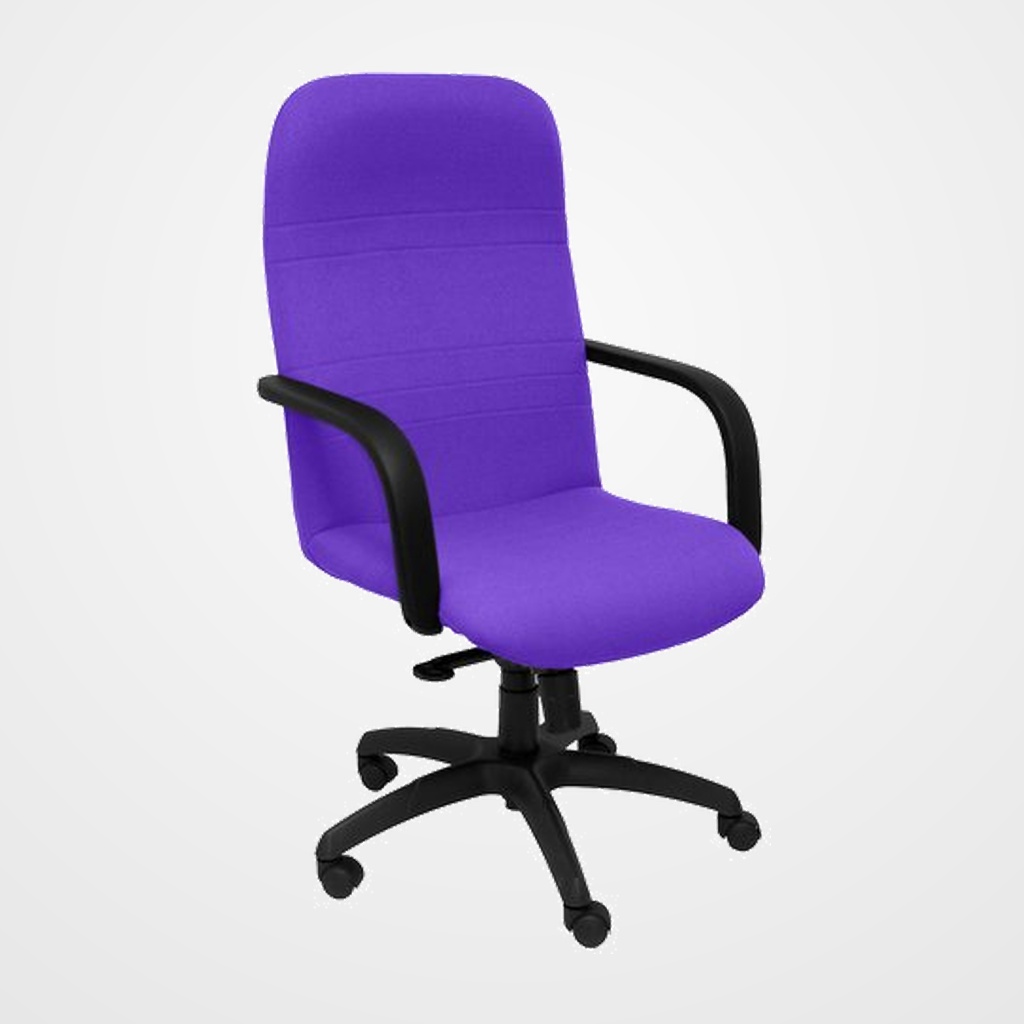 SILLA PIQUERAS Y CRESPO LETUR DIRECCION BRAZOS FIJOS MECANISMO BASCULANTE Y ALTURA AJUSTABLE GRAN CONFORTABILIDAD RUEDAS de NYLON ASIENTO Y RESPALDO TAPIZADO BALI LILA