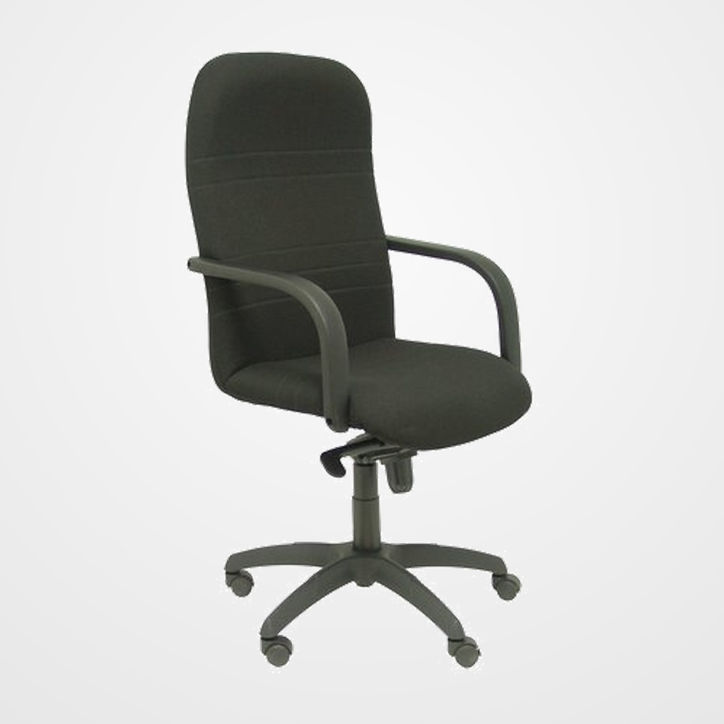 SILLA PIQUERAS Y CRESPO LETUR DIRECCION BRAZOS FIJOS MECANISMO BASCULANTE Y ALTURA AJUSTABLE GRAN CONFORTABILIDAD RUEDAS de NYLON ASIENTO Y RESPALDO TAPIZADO BALI NEGRO