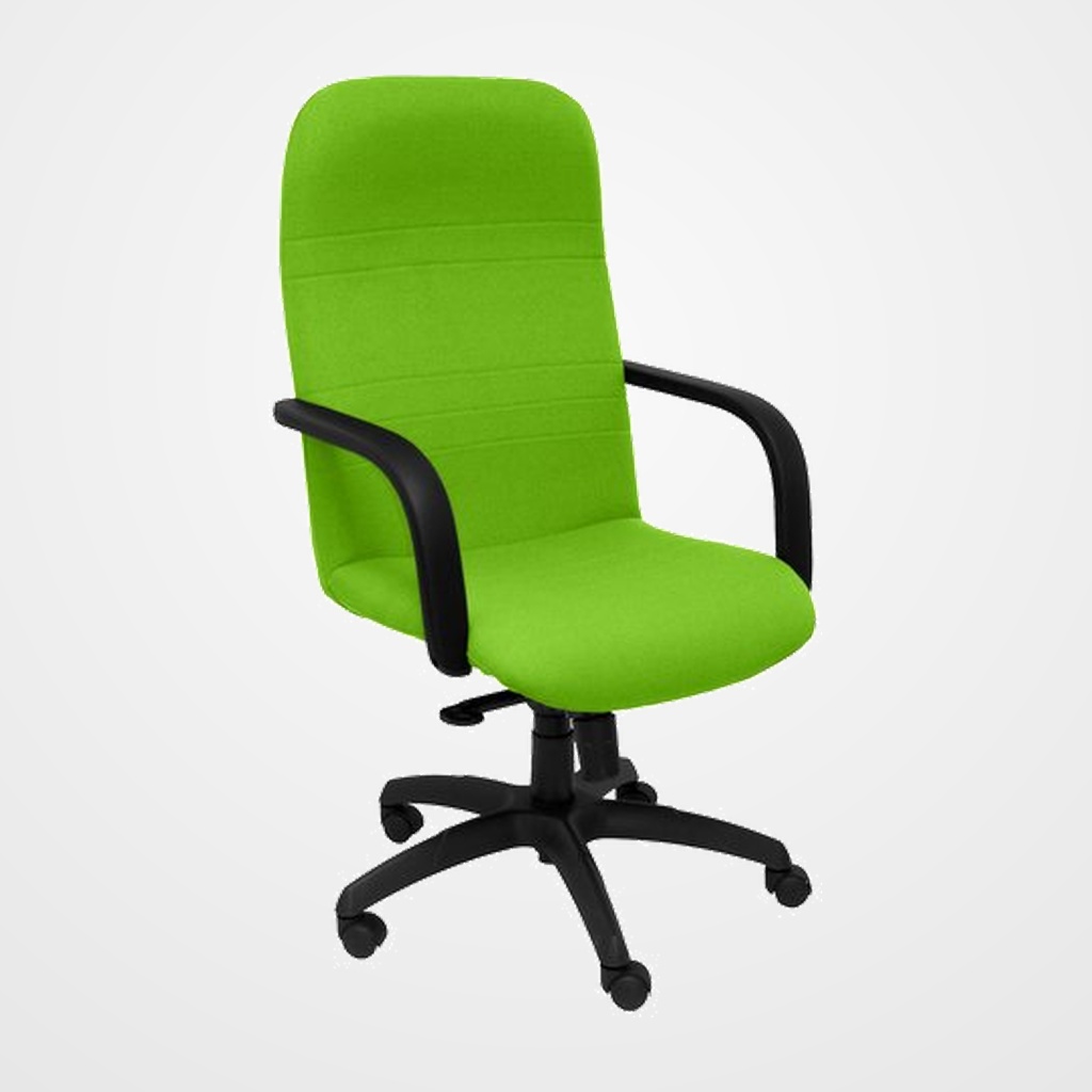 SILLA PIQUERAS Y CRESPO LETUR DIRECCION BRAZOS FIJOS MECANISMO BASCULANTE Y ALTURA AJUSTABLE GRAN CONFORTABILIDAD RUEDAS de NYLON ASIENTO Y RESPALDO TAPIZADO BALI VERDE PISTACHO
