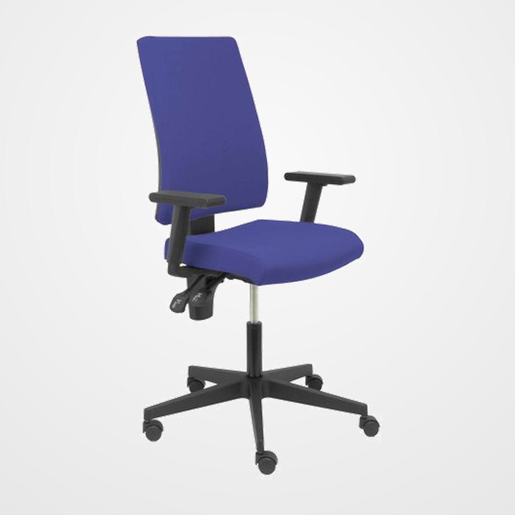 SILLA PIQUERAS Y CRESPO LEZUZA BRAZOS REGULABLES MECANISMO CONTACTO PERMANENTE REGULABLE EN ALTURA RUEDAS AUTOFRENANTES ASIENTO Y RESPALDO TAPIZADO ARAN AZUL