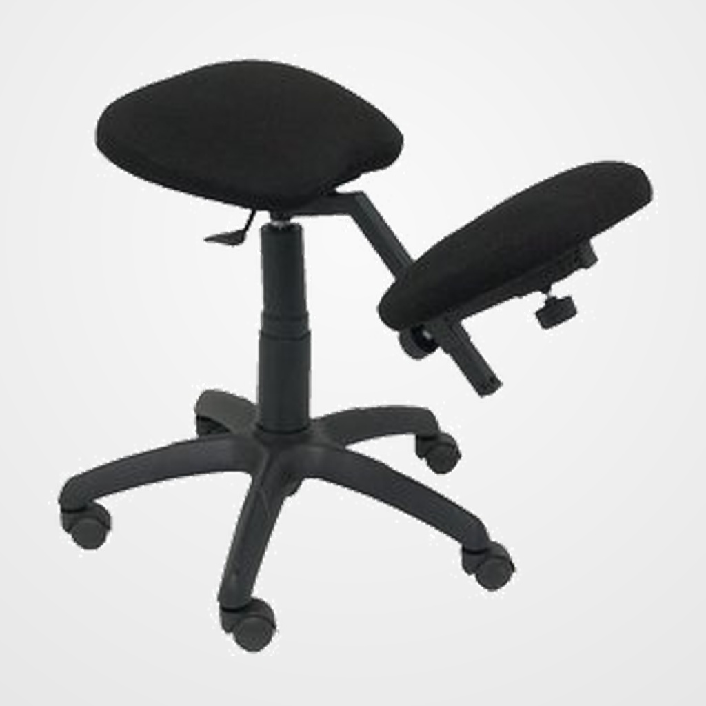 SILLA PIQUERAS Y CRESPO LIETOR GIRATORIA ERGONOMICA RODILLERA REGULABLE EN ALTURA RUEDAS de NYLON TAPIZADO BALI NEGRO