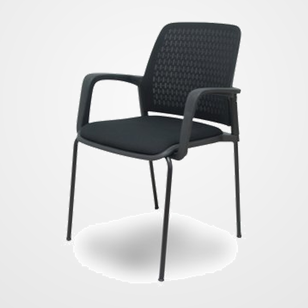 SILLA PIQUERAS Y CRESPO OPTI519 CONFIDENTE BRAZOS FIJOS CHASIS NEGRO ASIENTO Y RESPALDO TAPIZADOS NEGRO